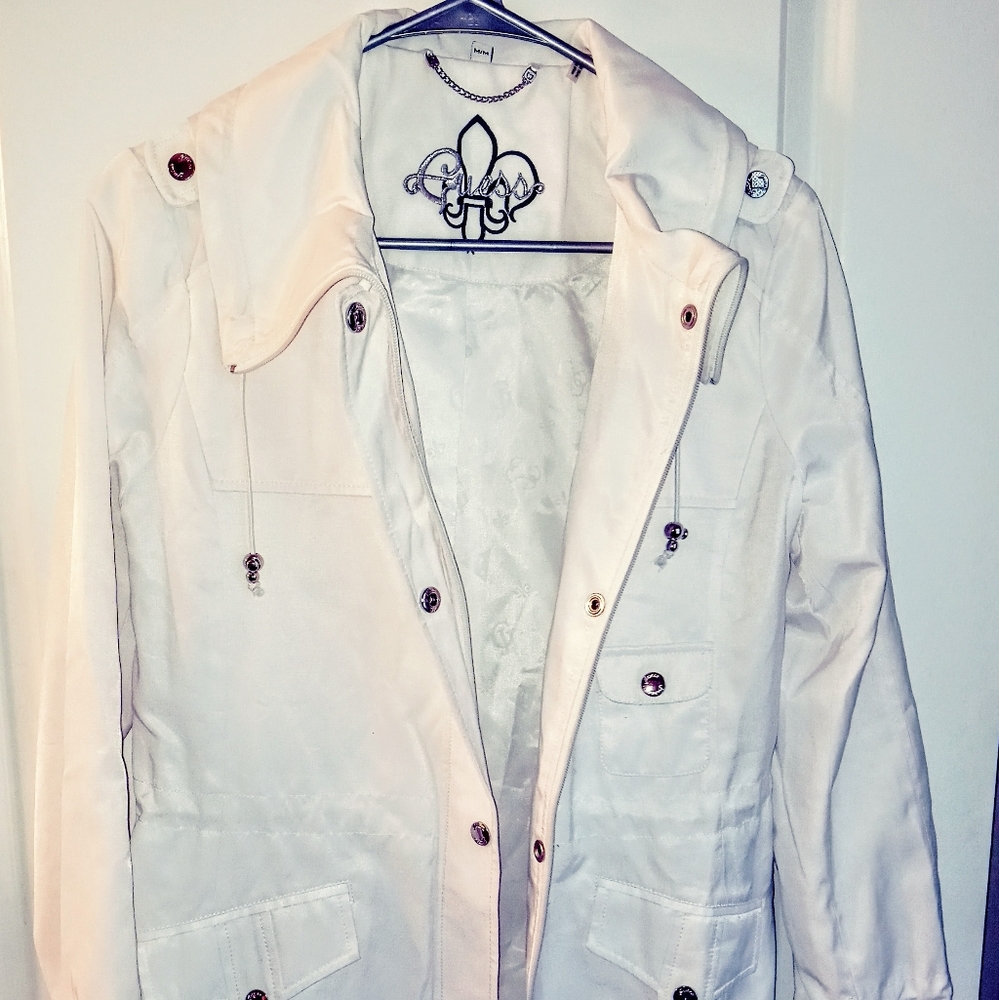 Guess Jacket White with Elastic pull at waist